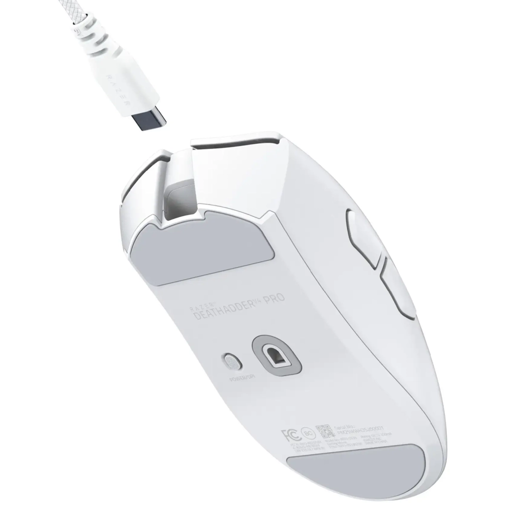 მაუსი Razer RZ01-05330200-R3G1 DeathAdder V4 Pro Gen-2, Wireless, USB, Bluetooth, Gaming Mouse, White