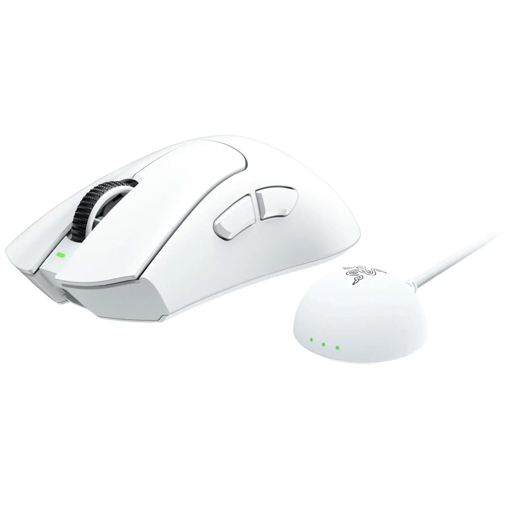 მაუსი Razer RZ01-05330200-R3G1 DeathAdder V4 Pro Gen-2, Wireless, USB, Bluetooth, Gaming Mouse, White