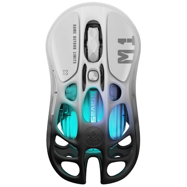 Gaming Mouse GravaStar GRAVASTAR_M1_PRO_GBLK Mercury M1 Pro, Wireless, USB, Bluetooth, White/Black