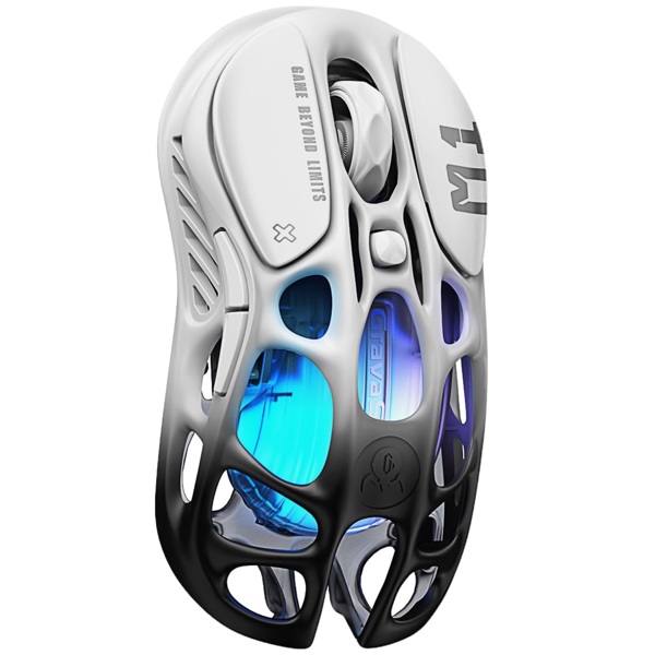 მაუსი GravaStar GRAVASTAR_M1_PRO_GBLK Mercury M1 Pro, Wireless, USB, Bluetooth, Gaming Mouse, White/Black