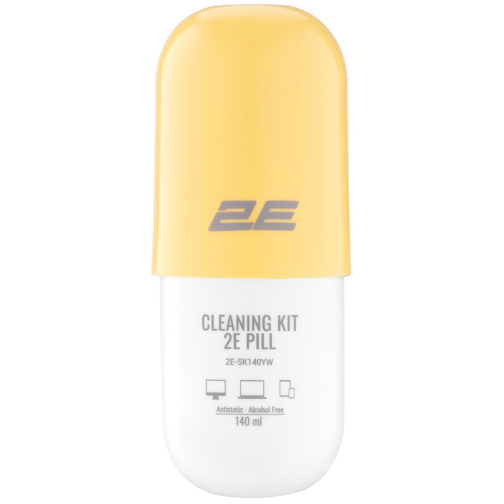 მონიტორის საწმენდი 2E 2E-SK140YW, 0.14L, Cleaning kit PILL For Office Equipment, White/Yellow