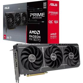 Graphic Card Asus 90YV0MQ0-M0NA00 OC PRIME-RX9070-O16G-EVO, Radeon RX9070, 16GB, 256Bit, DP, HDMI, Black