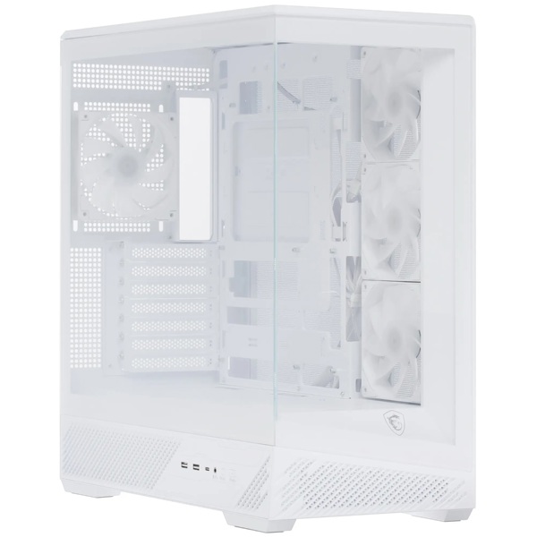 Computer Case MSI 306-7G32W21-HH9 MAG PANO 130R PZ, MidT, Micro-ATX, Mini-ITX, 1xUSB3.2. 1xType-c, 3.5mm, White
