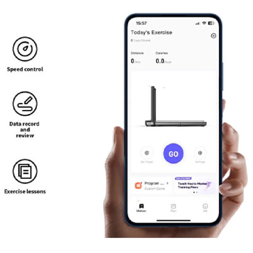 სარბენი ბილიკი Kingsmith MX16TRMX16F, Walking Pad, Black/Grey