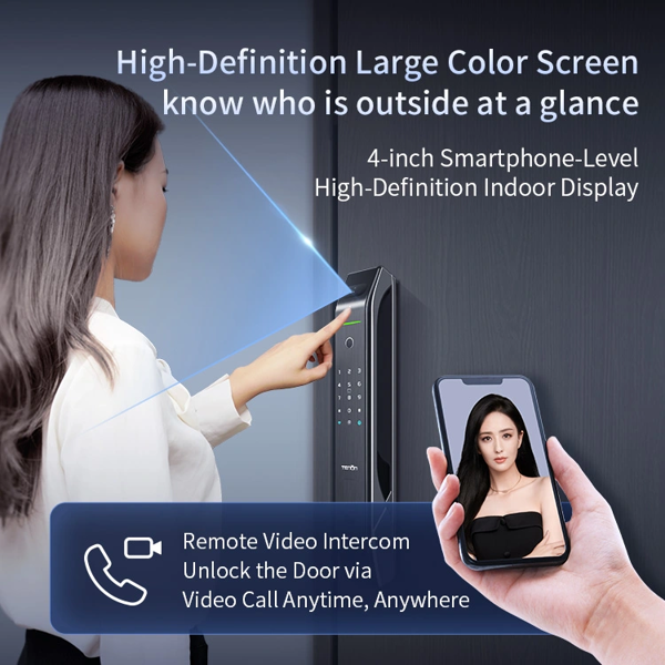 კარის ჭკვიანი საკეტი Tenon D7PRO, Wifi, Smart Door Lock, Black