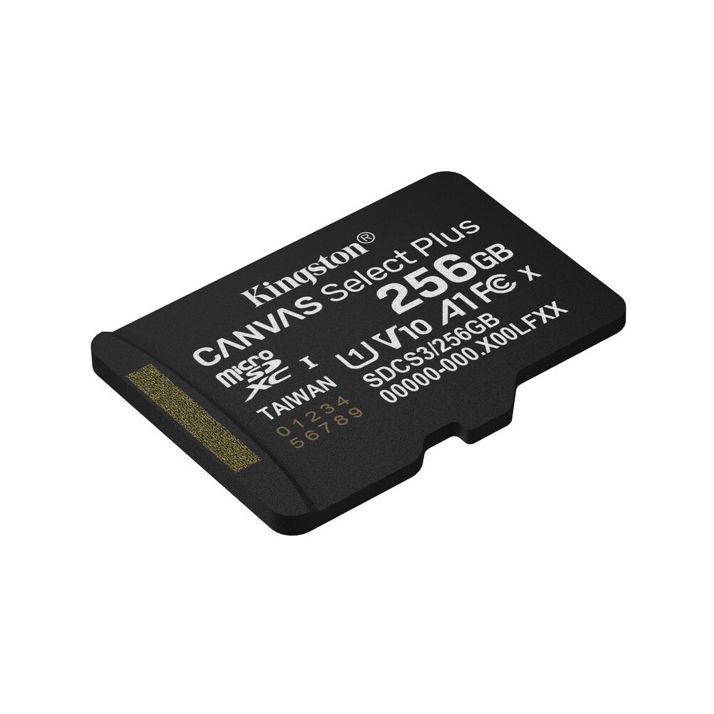 მეხსიერების ბარათი Kingston SDCS3/256GBSP Canvas Select Plus, 256GB, microSDXC, UHS-I, C10, U1, Black