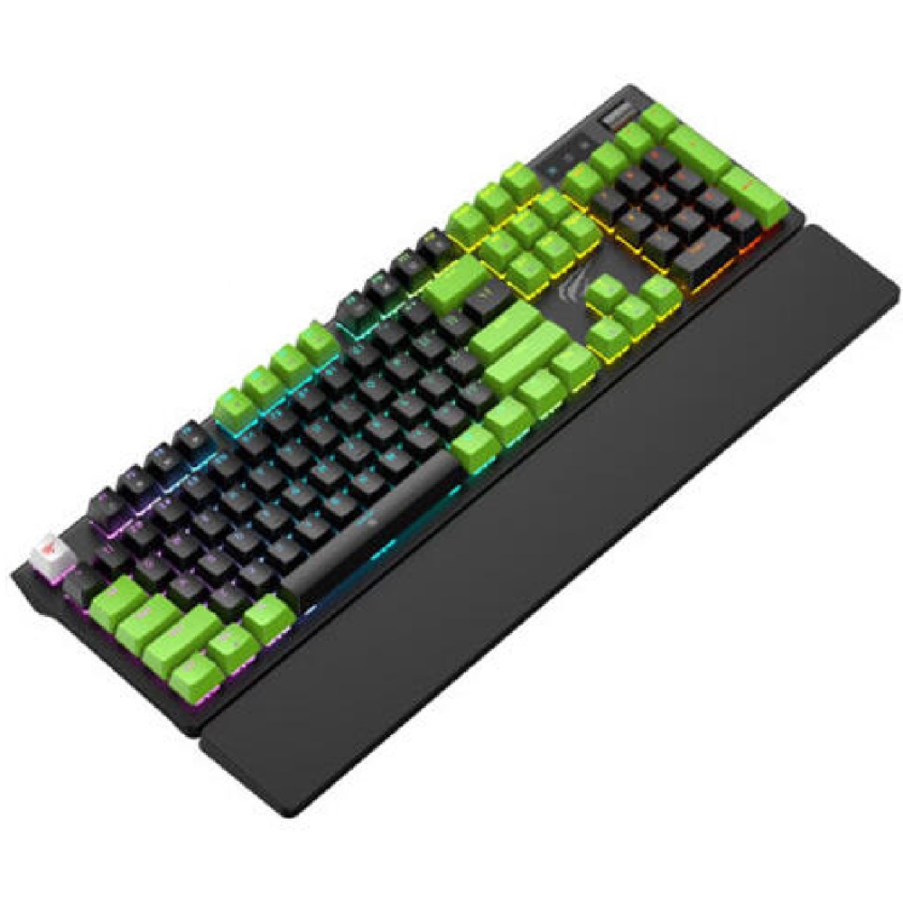 კლავიატურა Havit KB926L, Wired, USB, RGB, Mechanical Gaming Keyboard, Black/Green