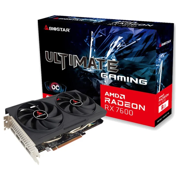 ვიდეო დაფა Biostar VA76S6RM81, AMD Radeon RX7600 OC, 8GB, 128bit, HDMI, DP, Black