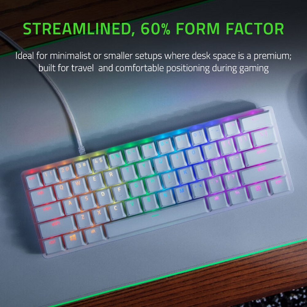 კლავიატურა Razer RZ03-03390300-R3M1 Huntsman Mini Mercury, Wired, USB, RGB, Mechanical Gaming Keyboard, White