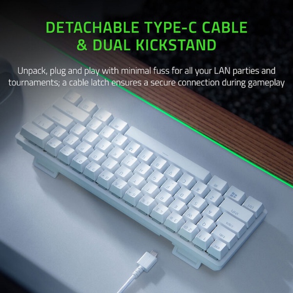 Mechanical Gaming Keyboard Razer RZ03-03390300-R3M1 Huntsman Mini Mercury, Wired, USB, RGB, White