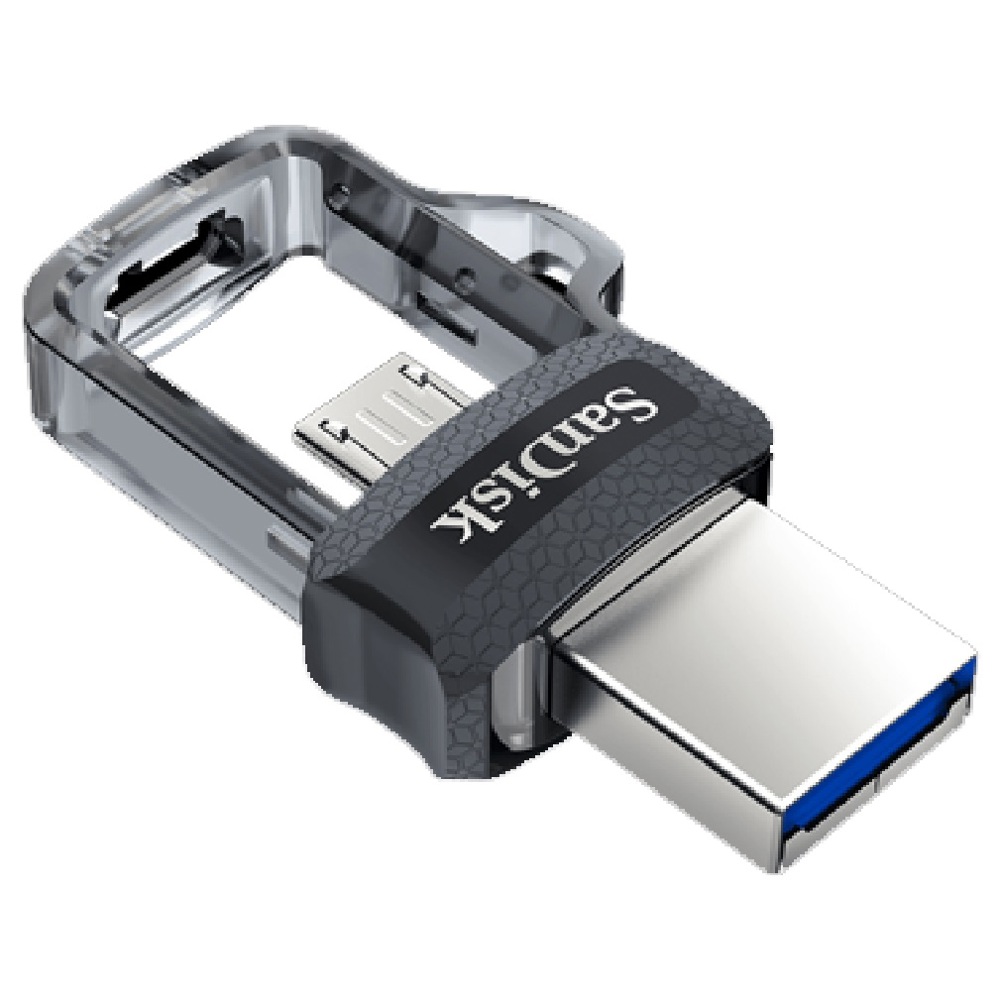 USB ფლეშ მეხსიერება SanDisk SDDD3-064G-G46 Ultra Dual Drive, 64GB, Micro USB, USB 3.0, Flash Memory, Silver