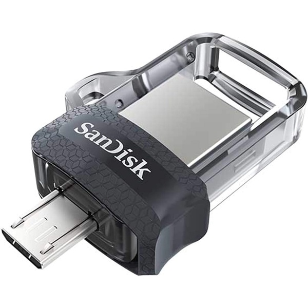 USB ფლეშ მეხსიერება SanDisk SDDD3-0128G-G46 Ultra Dual Drive, 128GB, Micro USB, USB 3.0, Flash Memory, Silver