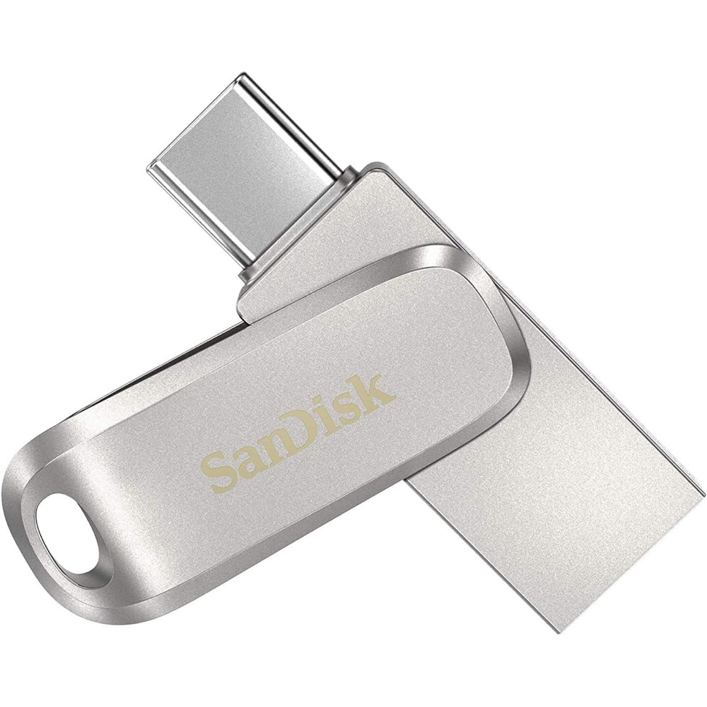 USB ფლეშ მეხსიერება SanDisk SDDDC4-064G-G46 Ultra Dual Drive Luxe, 64GB, Type-c, USB 3.2, Flash Memory, Silver