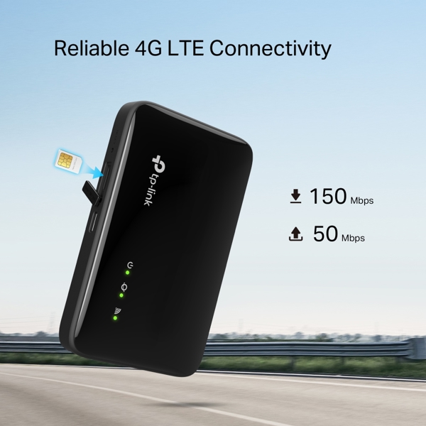 4G როუტერი TP-Link M7005, 287Mbps, 4G LTE Mobile Wi-Fi Router, Black