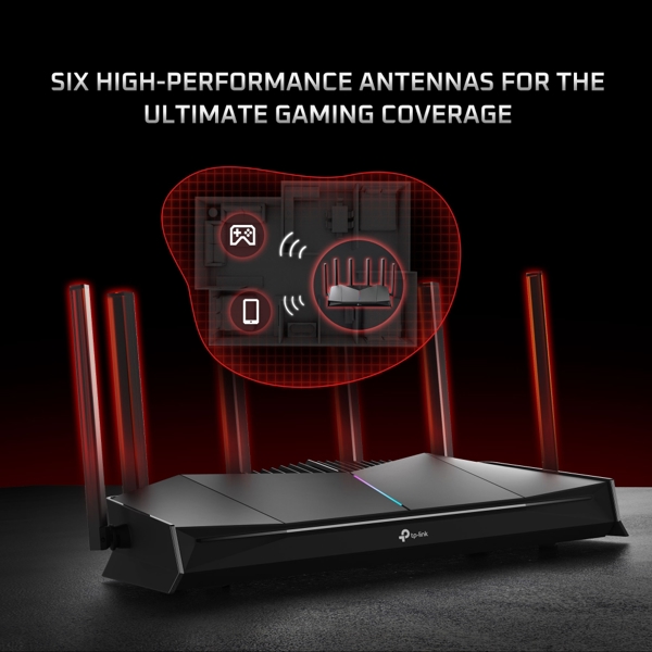 Dual-Band Wi-Fi 7 Gaming Router TP-Link ARCHER GE400 BE6500, 5765Mbps, Black