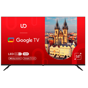 TV UDTV 58GUC5210 GUC5210, 58", 4K UHD, Smart TV, HDMI, USB, LAN, WIFI, BT, Black