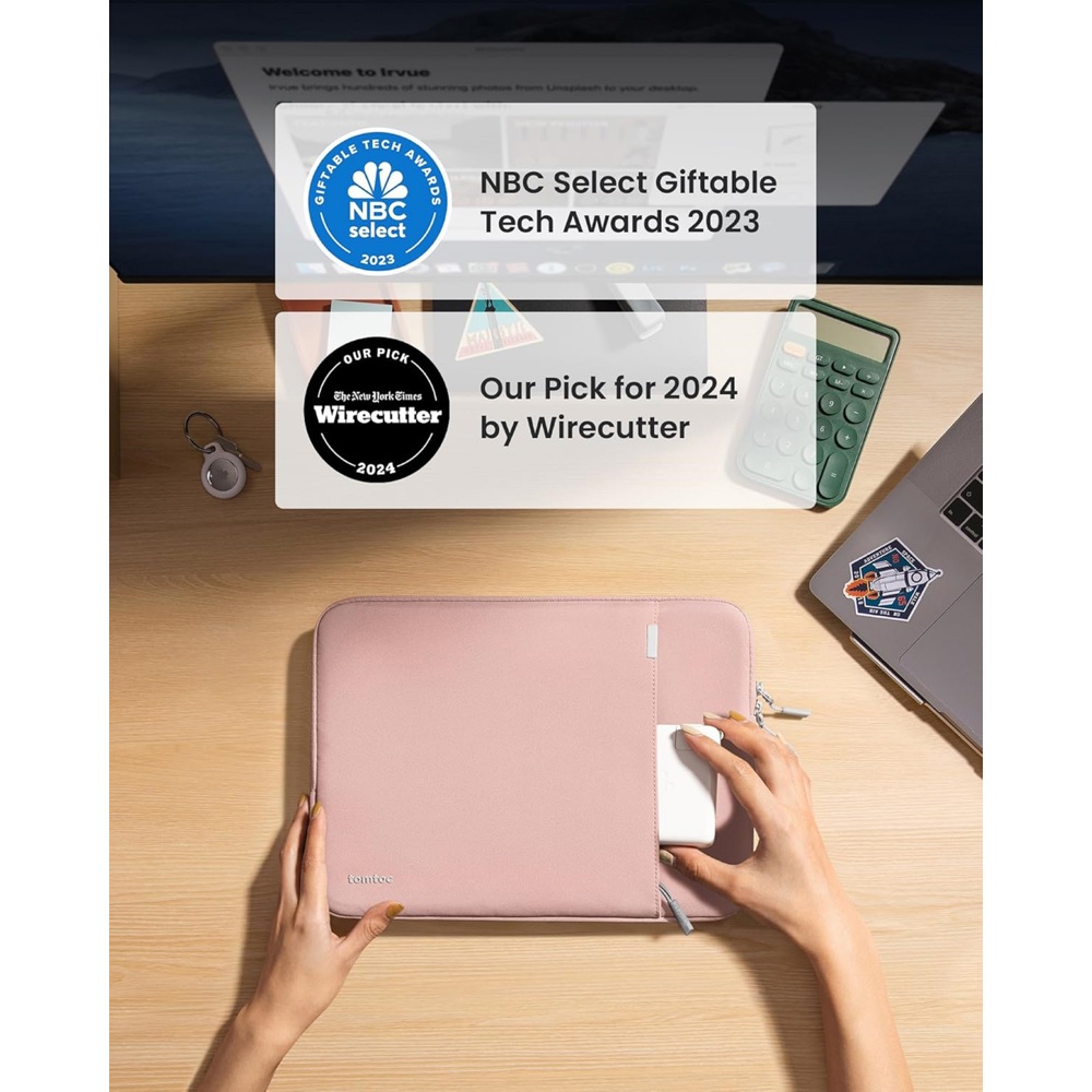 ნოუთბუქის ჩანთა Tomtoc A13E3P1 Defender A13, 15", Laptop Sleeve, Pink