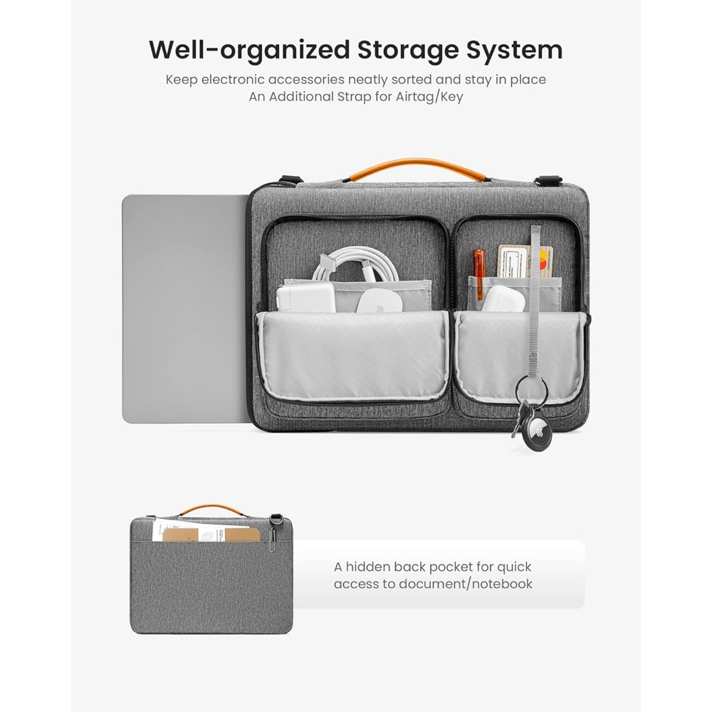 ნოუთბუქის ჩანთა Tomtoc A42E1G3 Defender A42, 15", Laptop Bag, Grey