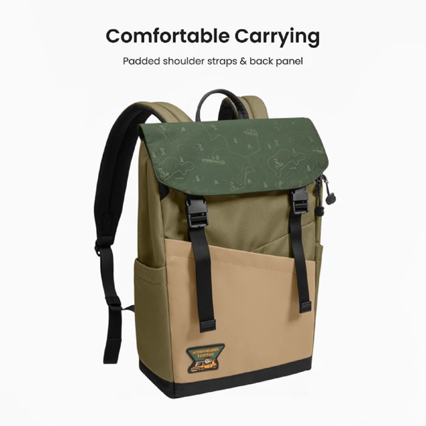 ნოუთბუქის ჩანთა Tomtoc T64M1T1GC Slash T64, 15", Laptop Backpack, Green