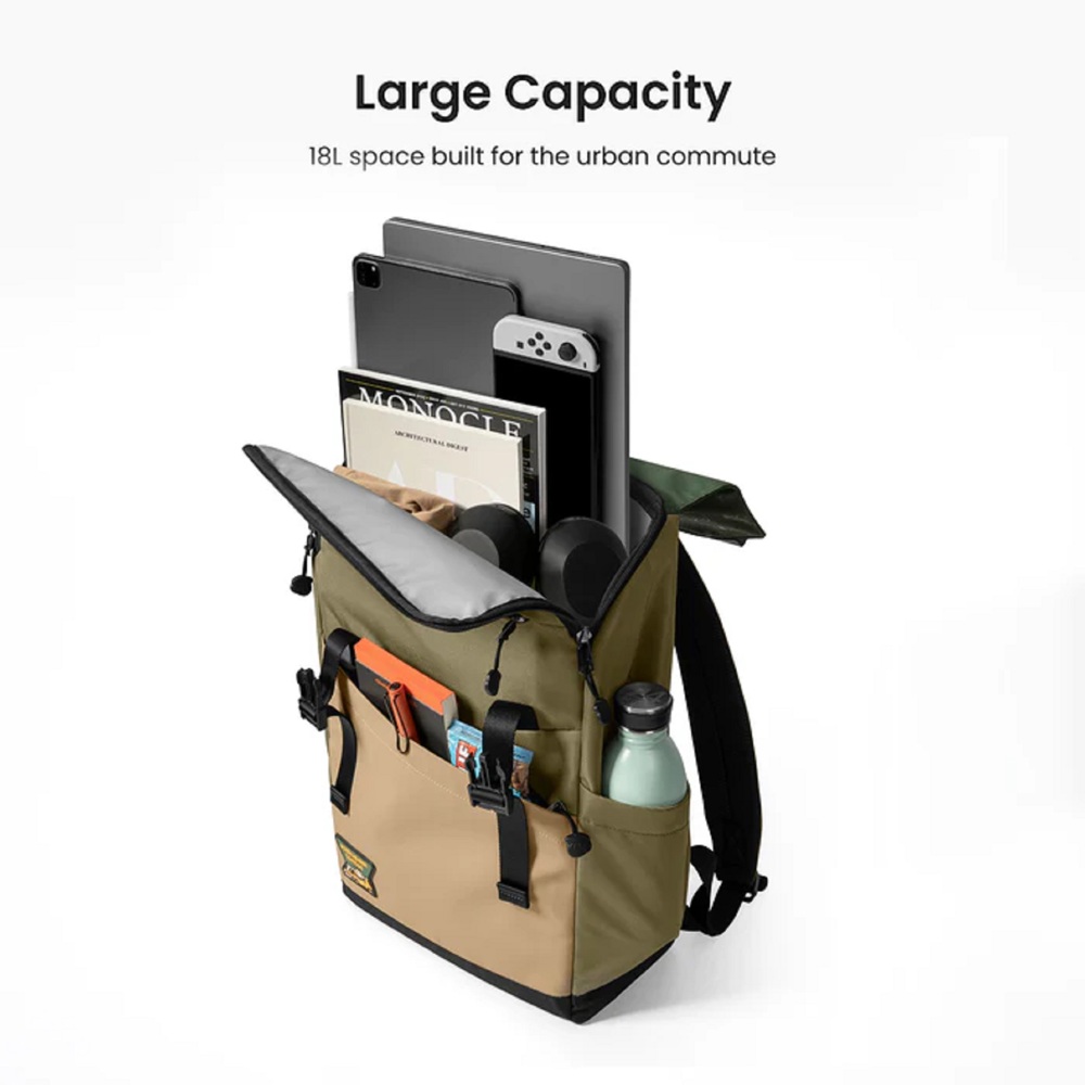 ნოუთბუქის ჩანთა Tomtoc T64M1T1GC Slash T64, 15", Laptop Backpack, Green