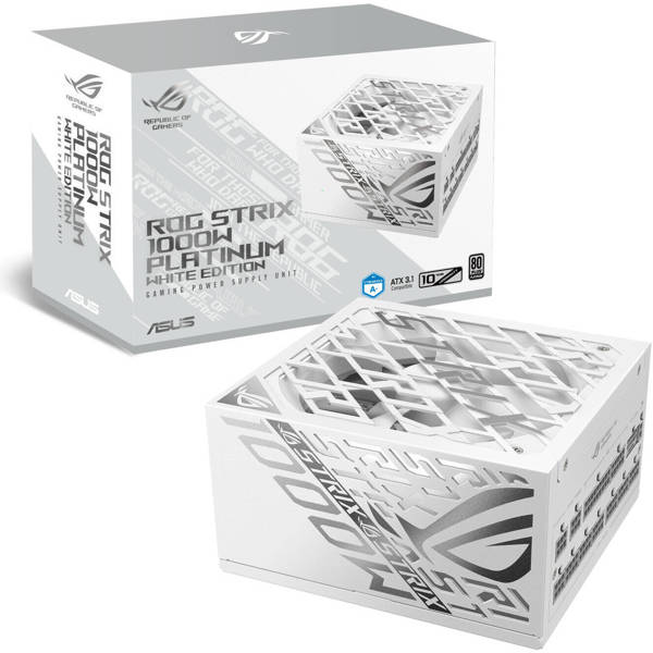 კვების ბლოკი Asus 90YE00W4-B0NA00 ROG-STRIX-1000P-GAMING-WHITE ROG Strix, 1000W, 80 Plus Platinum, Power Supply, White