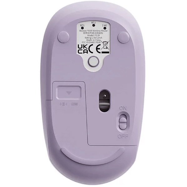 Mouse Baseus B01055503513-00 F01B, Wireless, USB, Bluetooth, Purple