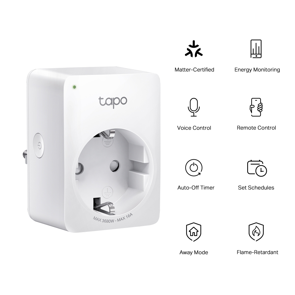 Mini Smart Wi-Fi Plug TP-Link TAPO P110M, White