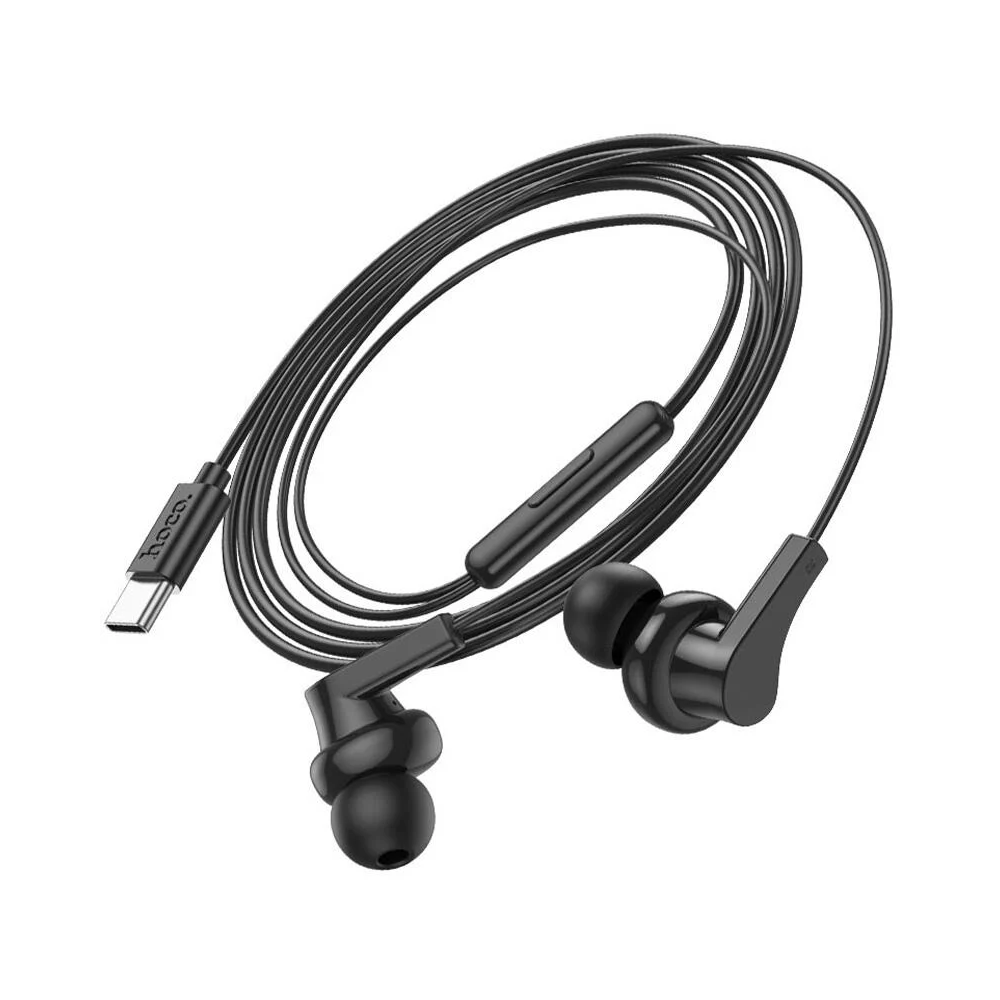 ყურსასმენი Hoco 6942007623544 M114, In-Ear Headphones, Wired, Type-C, Black