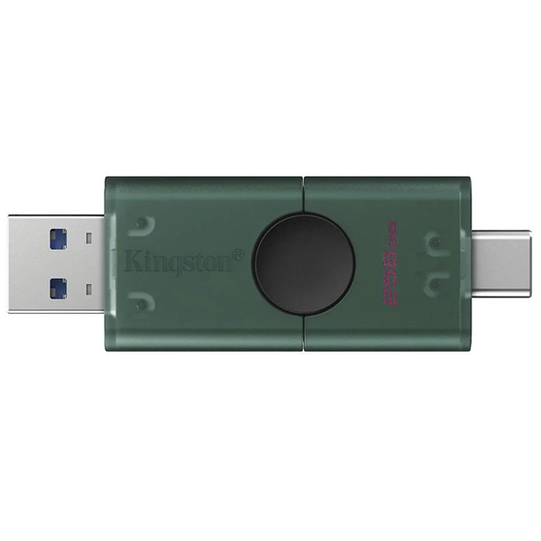 USB ფლეშ მეხსიერება Kingston DTDEG2/256GB DataTraveler Duo, 256GB, USB 3.2, Flash Memory, Green