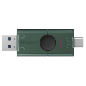 USB ფლეშ მეხსიერება Kingston DTDEG2/128GB DataTraveler Duo, 128GB, USB 3.2, Flash Memory, Green
