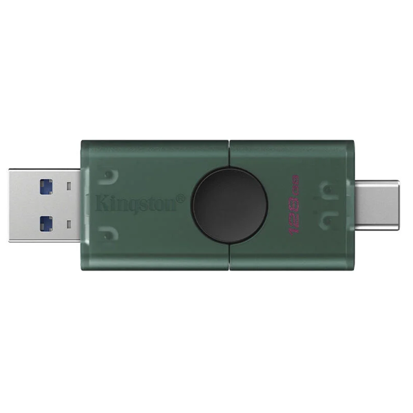 USB ფლეშ მეხსიერება Kingston DTDEG2/128GB DataTraveler Duo, 128GB, USB 3.2, Flash Memory, Green