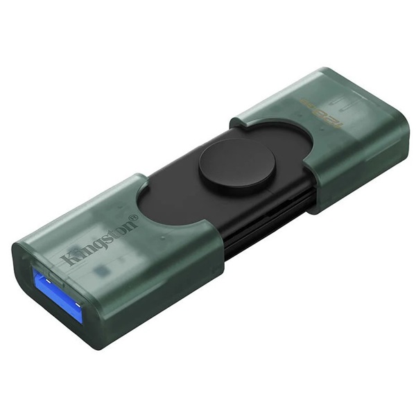 USB ფლეშ მეხსიერება Kingston DTDEG2/128GB DataTraveler Duo, 128GB, USB 3.2, Flash Memory, Green