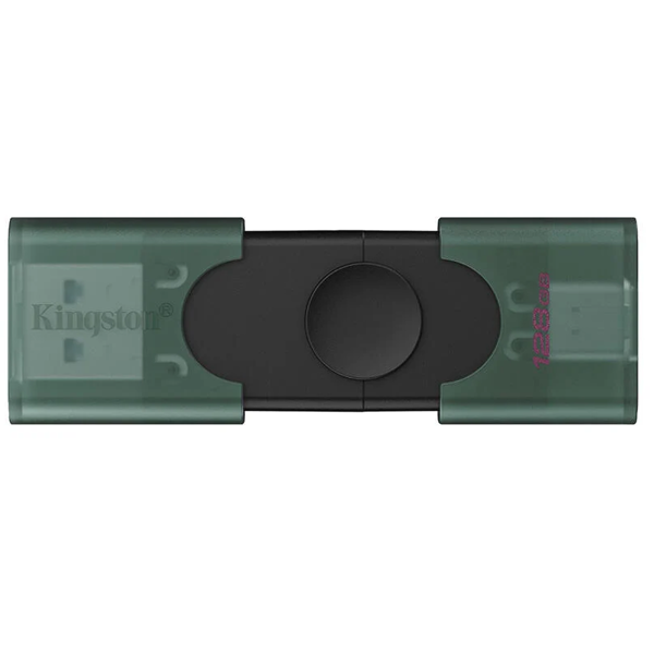 USB ფლეშ მეხსიერება Kingston DTDEG2/128GB DataTraveler Duo, 128GB, USB 3.2, Flash Memory, Green