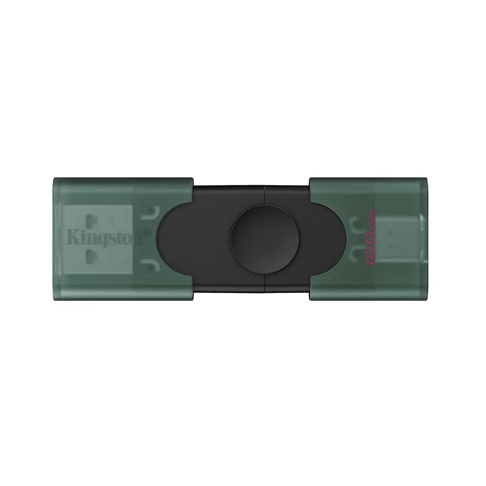USB ფლეშ მეხსიერება Kingston DTDEG2/128GB DataTraveler Duo, 128GB, USB 3.2, Flash Memory, Green