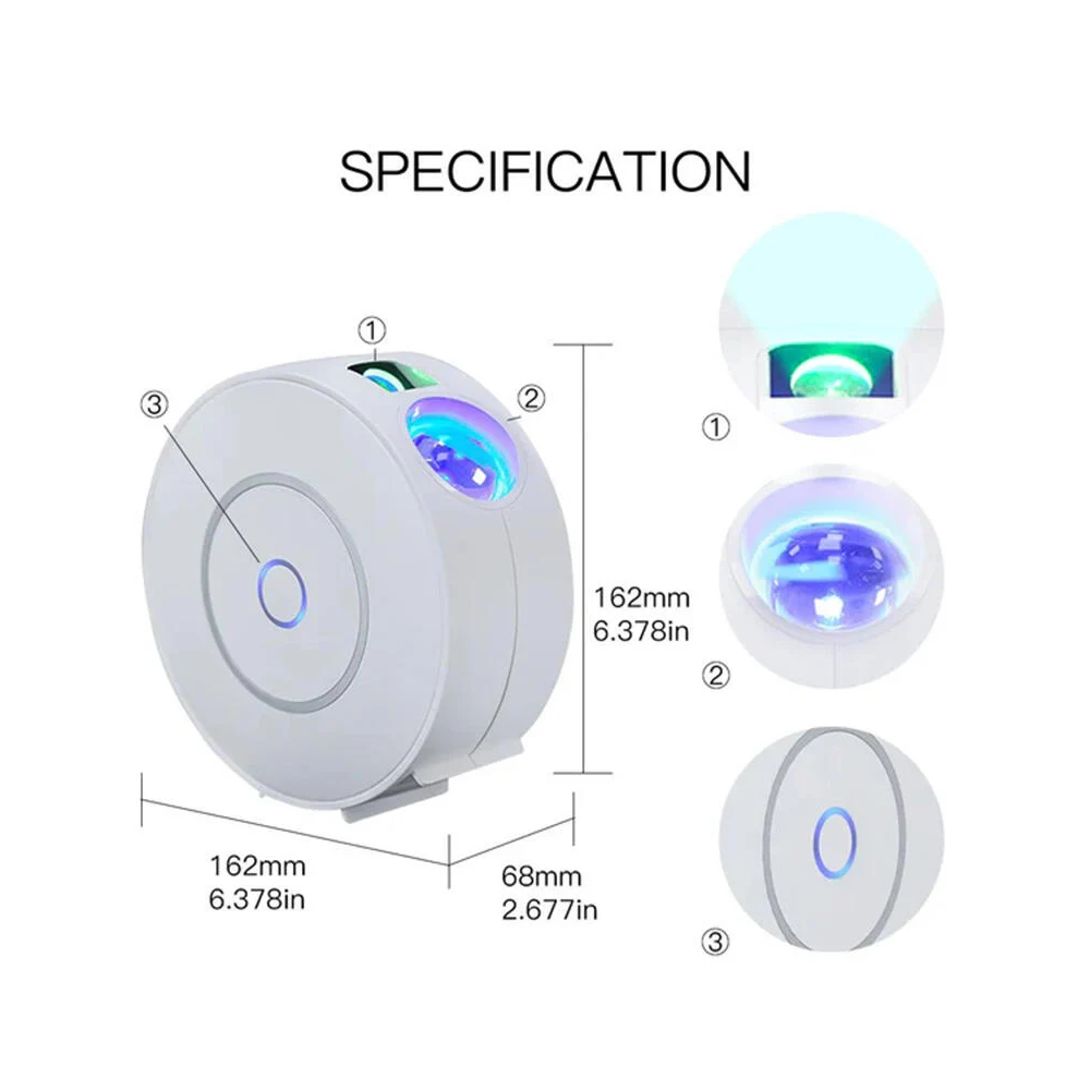 დეკორატიული განათება Moes WL-NX-SP-EN, WiFi, Smart Round Star Projector, White