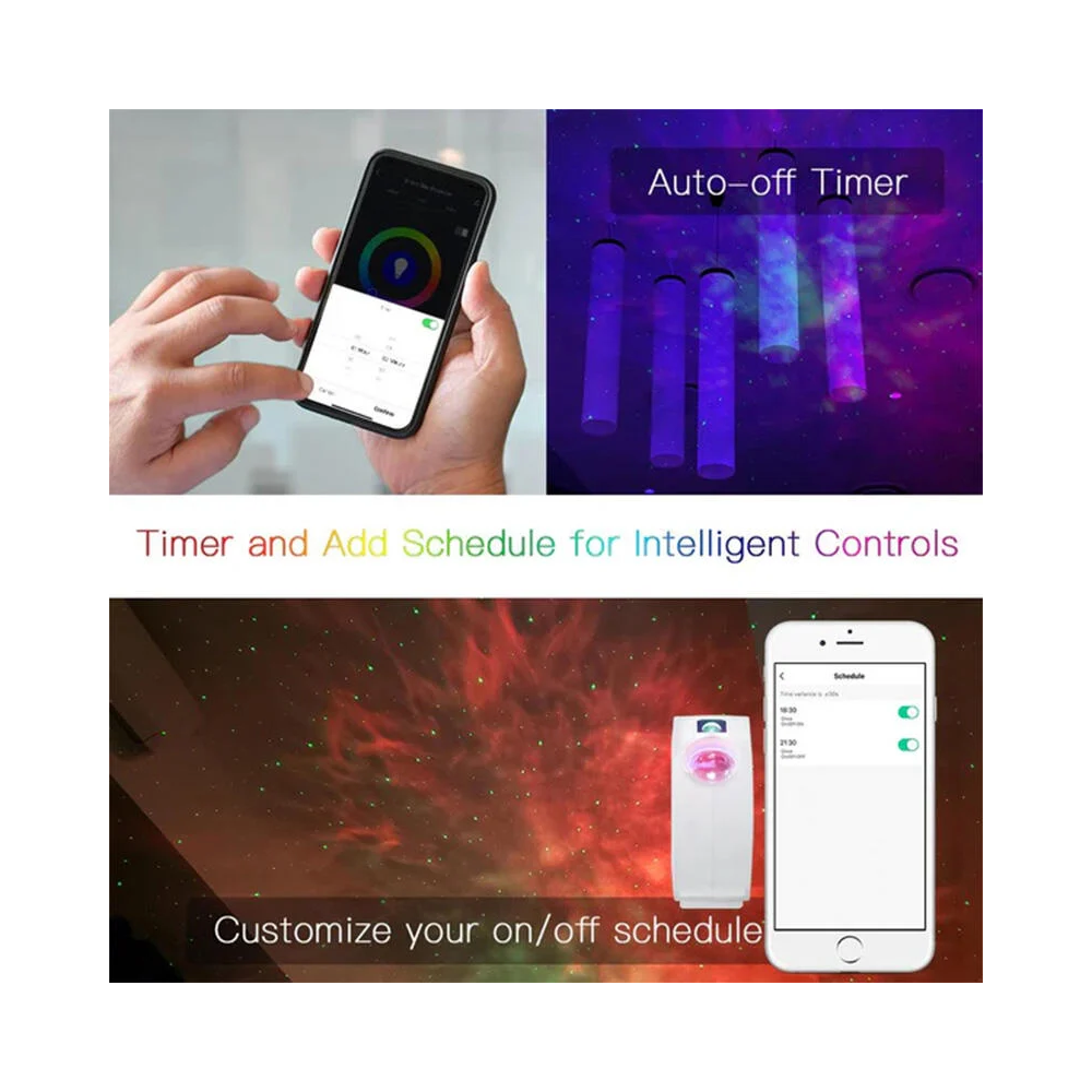 დეკორატიული განათება Moes WL-NX-SP-EN, WiFi, Smart Round Star Projector, White