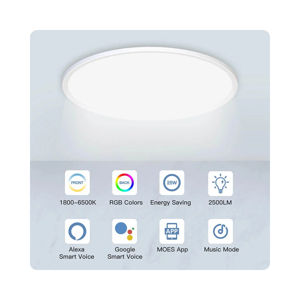 ჭკვიანი სანათი Moes WCL-TD25-RCW-Y-WH- MS, Smart Light, White