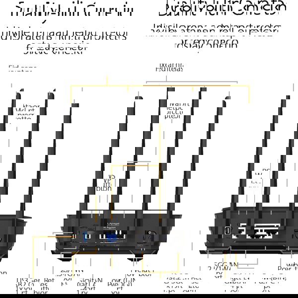 როუტერი Asus TUF 90IG07Q0-MU9100 AX4200, 3603Mbps, Dual Band WIFI 6 Gaming Router, Black