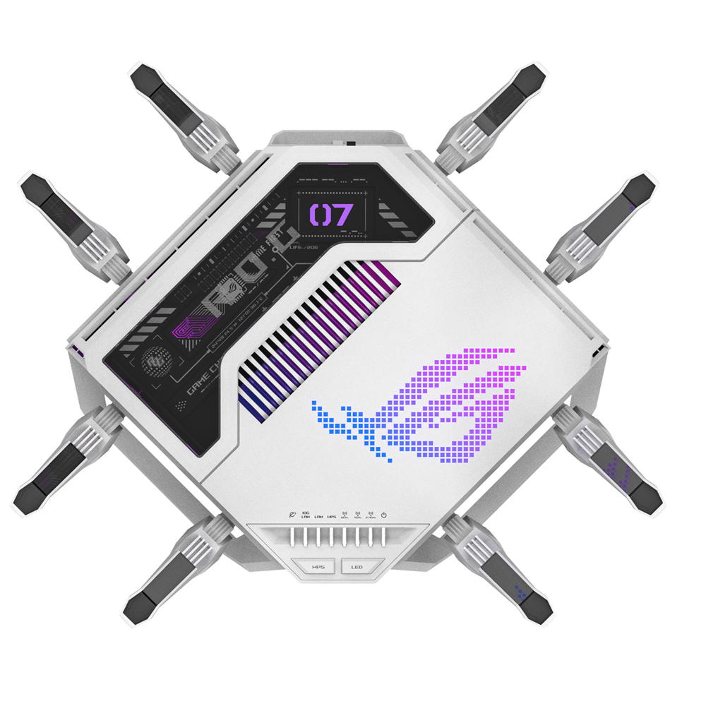 TRI-Band Gaming Router Asus 90IG09S0-MO9A0V ROG Rapture GT-BE19000AI, 11529Mbp, White