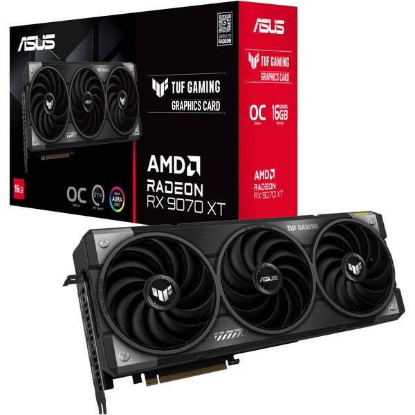 Graphic Card Asus TUF 90YV0L70-M0NA00 OC Edition, Gaming Radeon RX9070 XT, 16GB, 256bit, HDMI, DP, Black