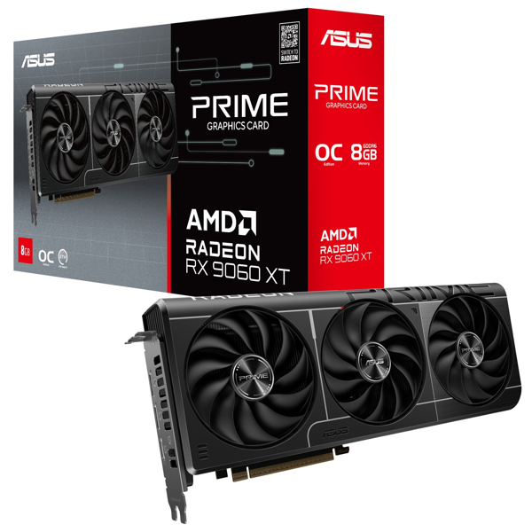 ვიდეო დაფა Asus 90YV0NU0-M0NB00 Prime OC Edition, Radeon RX9060 XT, 8GB, 128bit, HDMI, DP, Black