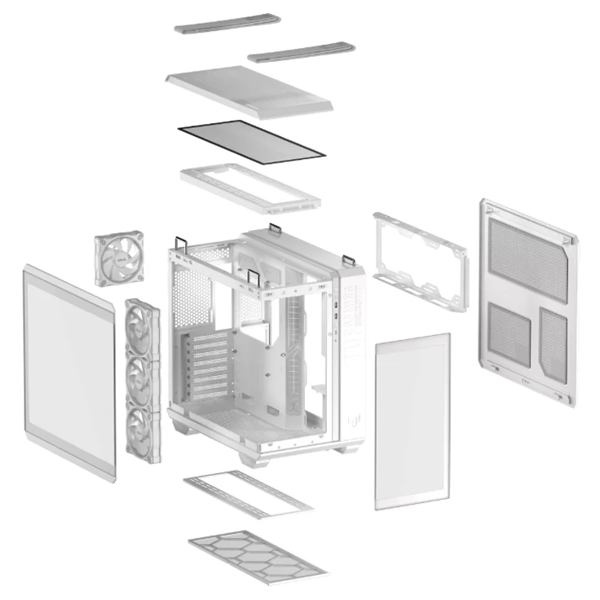 ქეისი Asus TUF 90DC0093-B19010 GAMING GT502 HORIZON ARGB, Computer Case, MidT, ATX, Mini ITX, Micro ATX, 4xUSB, Type-C, 3.5mm, White