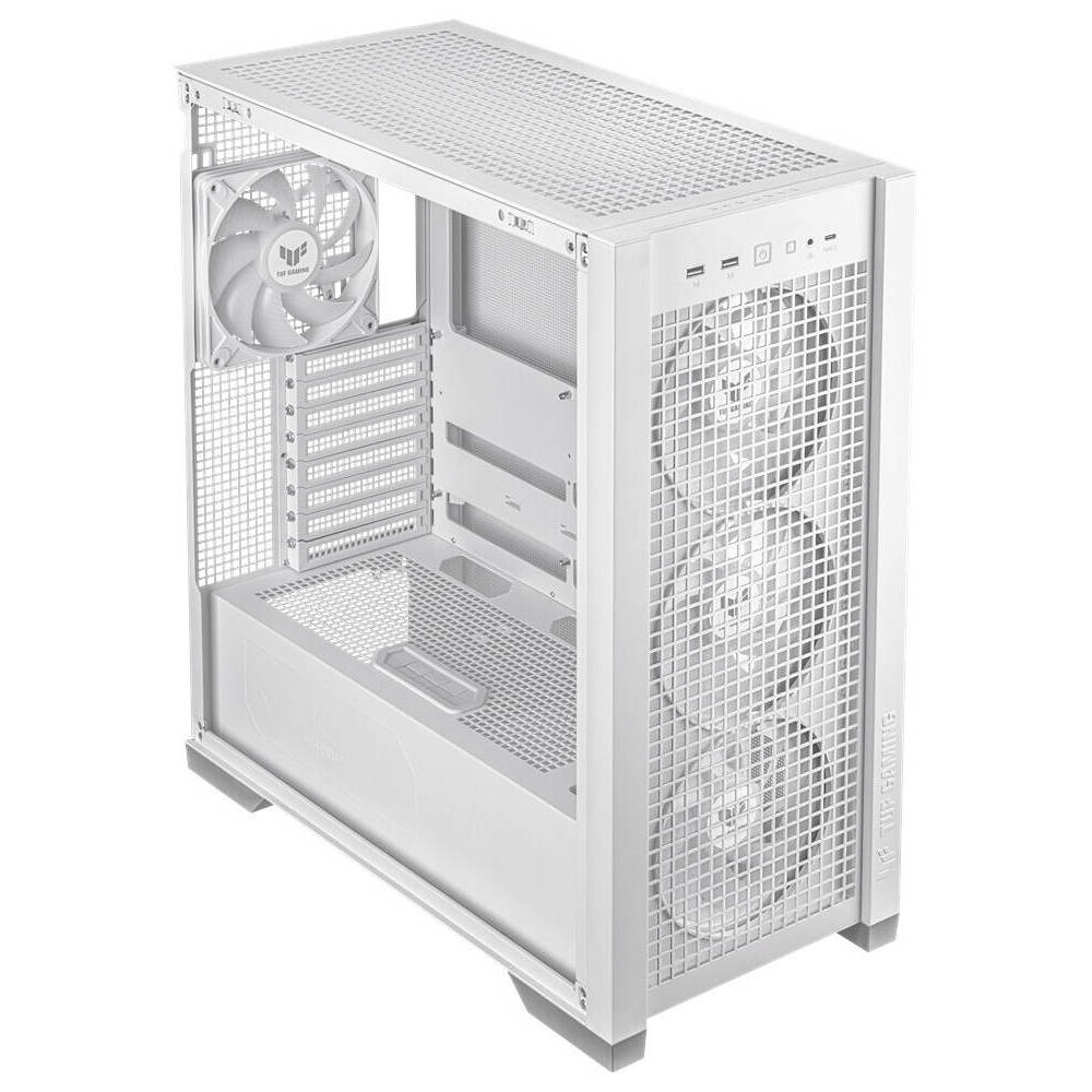 ქეისი Asus TUF 90DC00I3-B19000 Gaming GT302 ARGB, Computer Case, MidT, Mini-ITX, Micro-ATX, ATX, EATX, 3xUSB, Type-C, 3.5mm, White