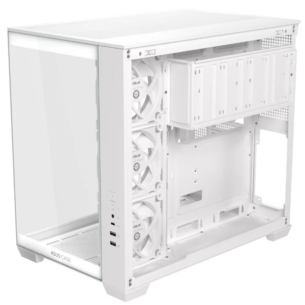 ქეისი Asus 90DC00S3-B19000 A32 PLUS, Computer Case, MidT, ATX, Micro-ATX, Mini-ITX, 2×USB‑A, Type‑C, 3.5mm, White