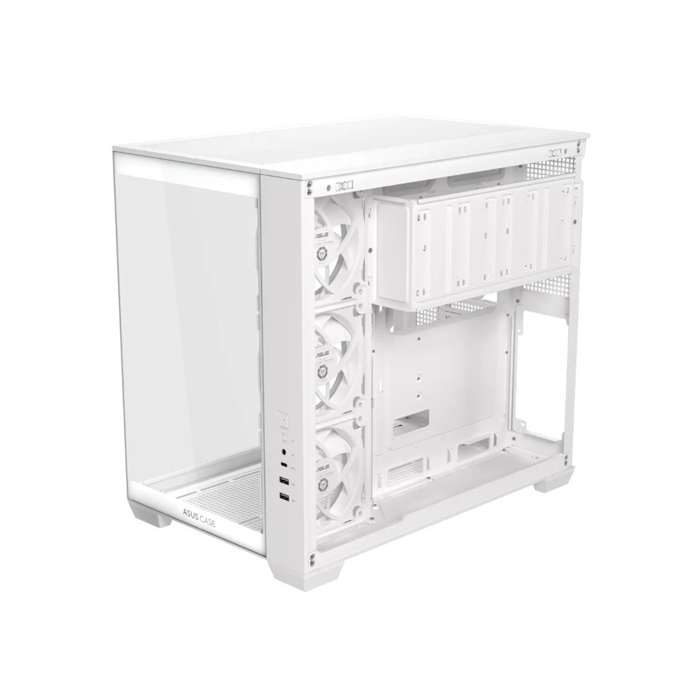 Computer Case Asus 90DC00S3-B19000 A32 PLUS, MidT, ATX, Micro-ATX, Mini-ITX, 2×USB‑A, Type‑C, 3.5mm, White
