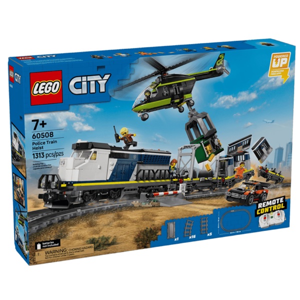 ასაწყობი კონსტრუქცია Lego 60508 City, Police Train Heist, Prefabricated Construction