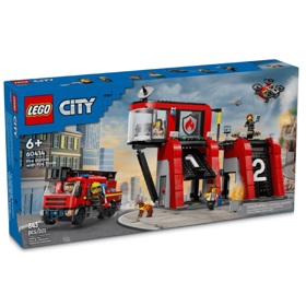 ასაწყობი კონსტრუქცია Lego 60414 City, Fire station with a fire truck, Prefabricated Construction