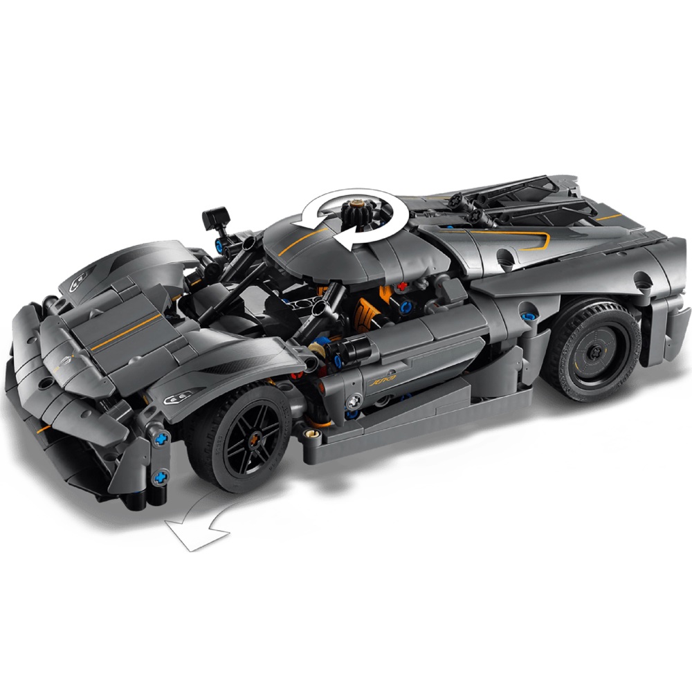 ასაწყობი კონსტრუქცია Lego 42173 Technic, Koenigsegg Jesko Absolut Grey Hypercar, Prefabricated Construction