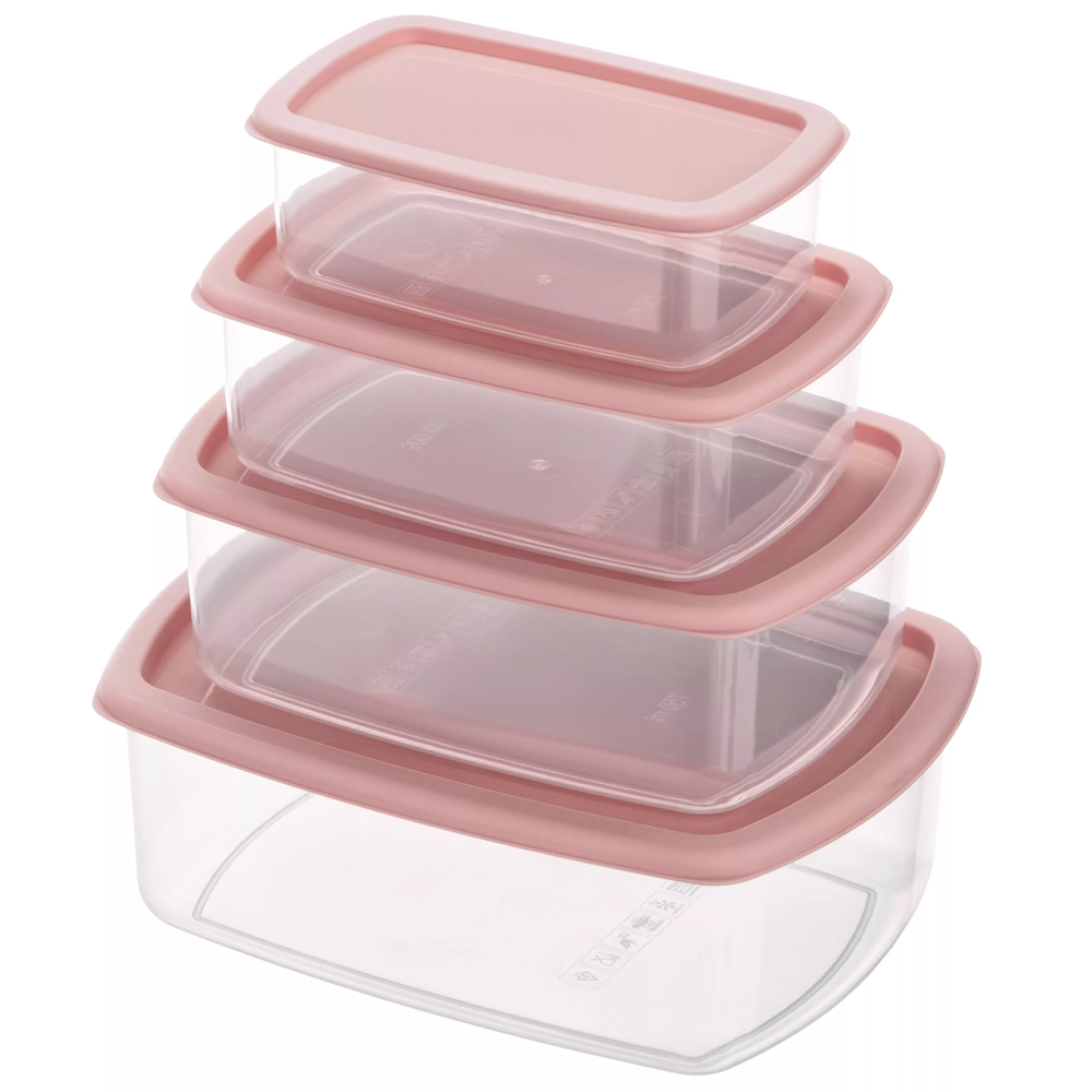კონტეინერების ნაკრები Ardesto AR1312P Fresh, 4Pcs, Set Of Food Storage Containers, Pink