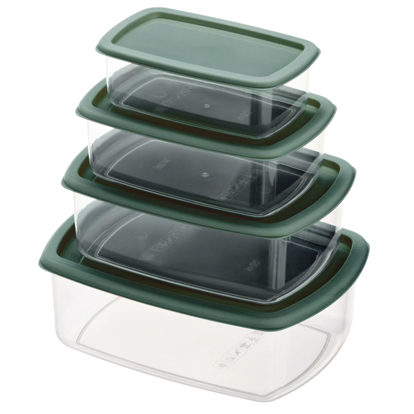 კონტეინერების ნაკრები Ardesto AR1312G Fresh, 4Pcs, Set Of Food Storage Containers, Green